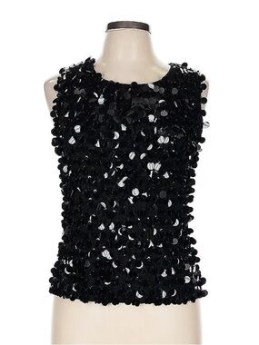 Joseph A Black Sequin-Embellished Sleeveless Top